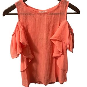 NWT Hayden Los Angeles Coral Cold Shoulder  Women's Top